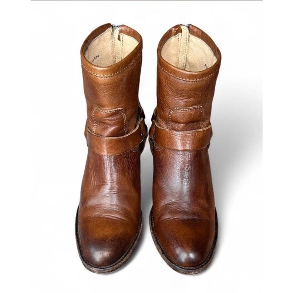 Frye Womens Brown Tan Leather Tabitha Harness Ankle Boots Size 8.5 Western - Picture 3 of 10